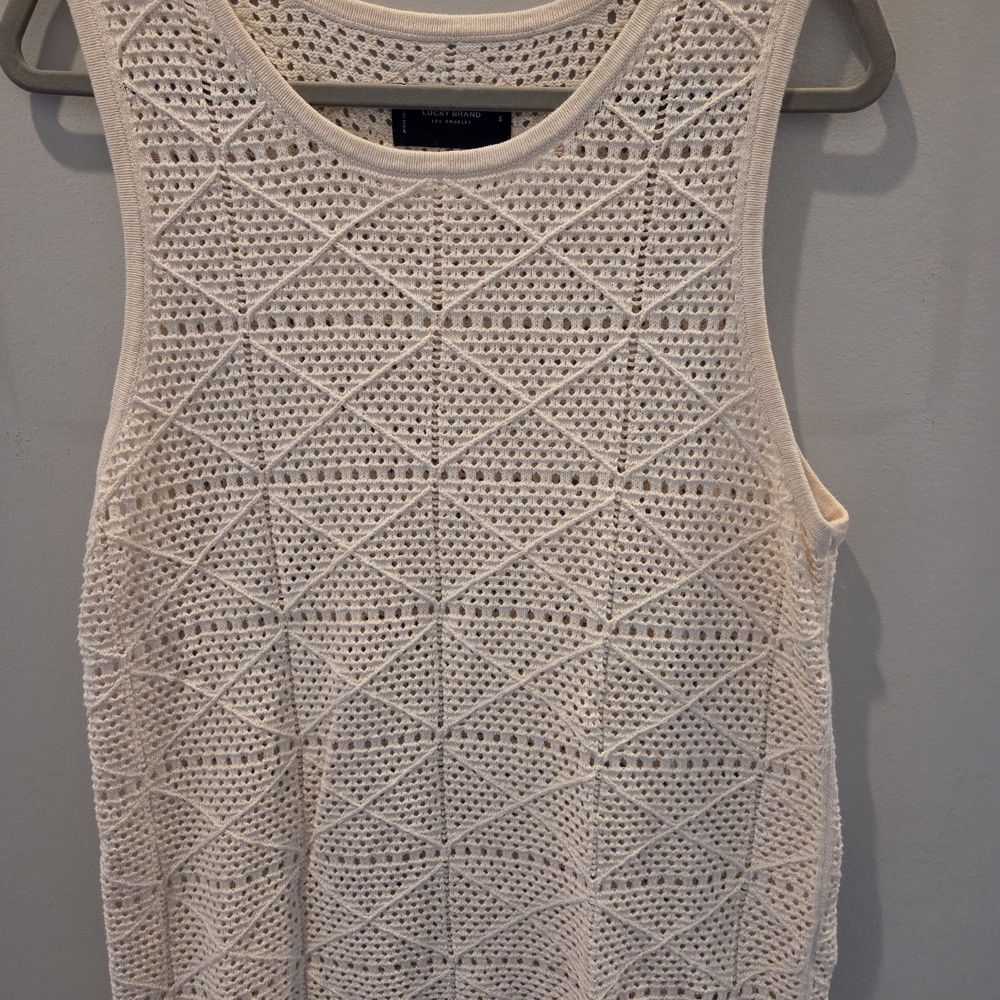 Lucky Brand Crochet Tank Top in Ivory